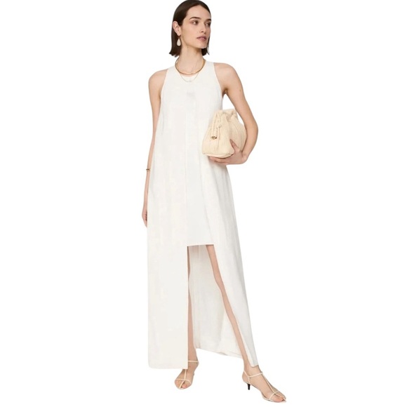 Rosetta Getty Cape Mini Dress White Flawed Size 6 - Picture 2 of 10